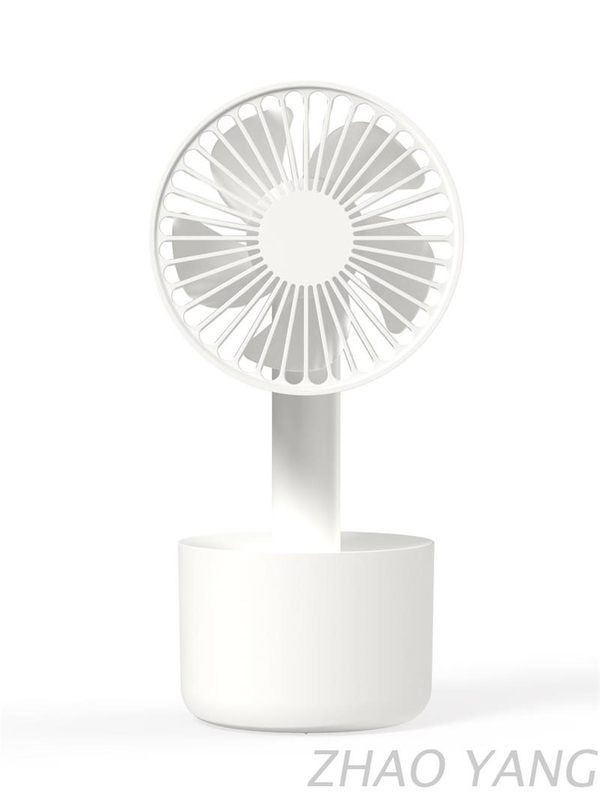 U-301 Macaron Tri color a new generation of five blades powerful power-saving handheld fan plus base charging fan